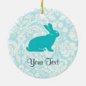 Blauwgroen Bunny Keramisch Ornament (Achterkant)