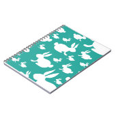 Blauwgroen Bunny Pattern Notitieboek (Linkerzijde)
