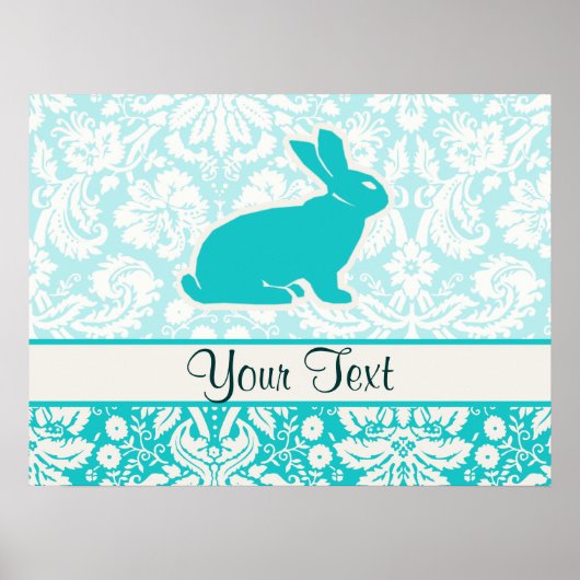 Blauwgroen Bunny Poster (Voorkant)