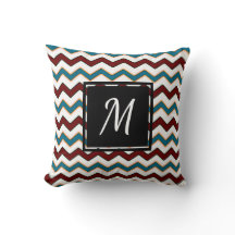 Blauwgroen Burgundy Chevron Monogram Chic Sierkuss