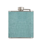 Blauwgroen Burlap Dog Mam Flask Heupfles (Achterkant)