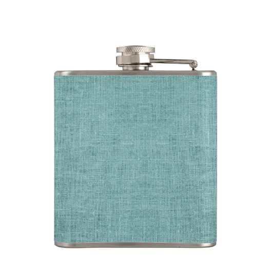 Blauwgroen Burlap Dog Mam Flask Heupfles (Achterkant)