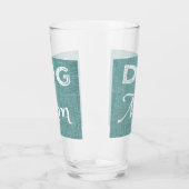 Blauwgroen Burlap Dog Mam Glass Cup Glas (Links)