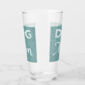 Blauwgroen Burlap Dog Mam Glass Cup Glas (Rechts)