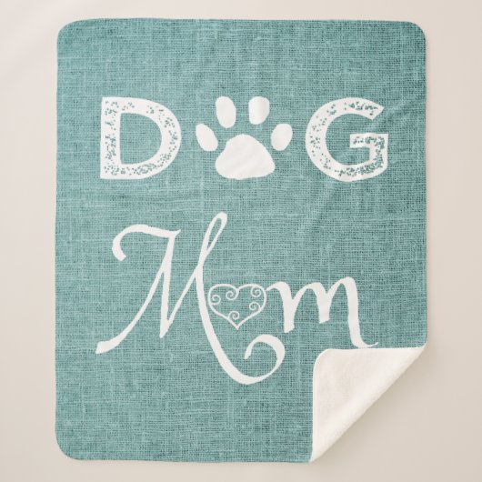 Blauwgroen Burlap Dog mam Sherpa Blanket Sherpa Deken (Voorkant)