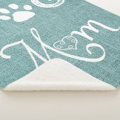 Blauwgroen Burlap Dog mam Sherpa Blanket Sherpa Deken (3/4)