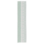 Blauwgroen Burlap en White Lace Table Runner Korte Tafelloper (Voorkant)