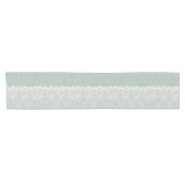 Blauwgroen Burlap en White Lace Table Runner Korte Tafelloper (Horizontaal)