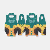 Blauwgroen Burlap Sunflower Weddenschap Hartelijk Bedankdoosjes (Uitgevouwen)