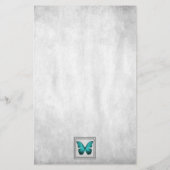 Blauwgroen Butterfly - Aangepaste schrijfbenodigdh Briefpapier (Achterkant)
