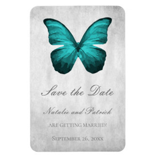 Blauwgroen Butterfly bespaart de Datum Magnet Magneet
