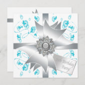 Blauwgroen Butterfly Bubbles 10e verjaardagsfeest  Kaart (Voorkant / Achterkant)