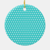 Blauwgroen Butterfly Polka Dots persoonlijke kerst Keramisch Ornament (Achterkant)