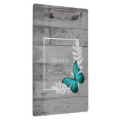 Blauwgroen Butterfly Rustic-klembord Klembord (Rechts)