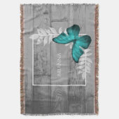 Blauwgroen Butterfly Rustige, speciaal ontworpen s Deken (Voorkant Verticaal)