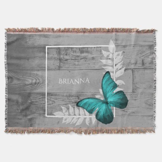 Blauwgroen Butterfly Rustige, speciaal ontworpen s Deken (Voorkant)