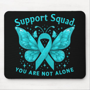 Blauwgroen Butterfly Support Squad baarmoederhalsk Muismat