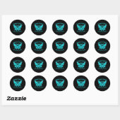 Blauwgroen Butterfly Support Squad baarmoederhalsk Ronde Sticker (Vel)