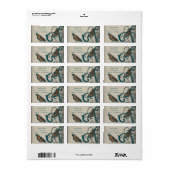 Blauwgroen Butterfly Swirl Address Label (Full Sheet)
