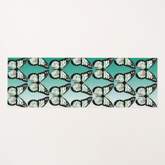 Blauwgroen Butterfly Yoga Mat (Voorkant (horizontaal))