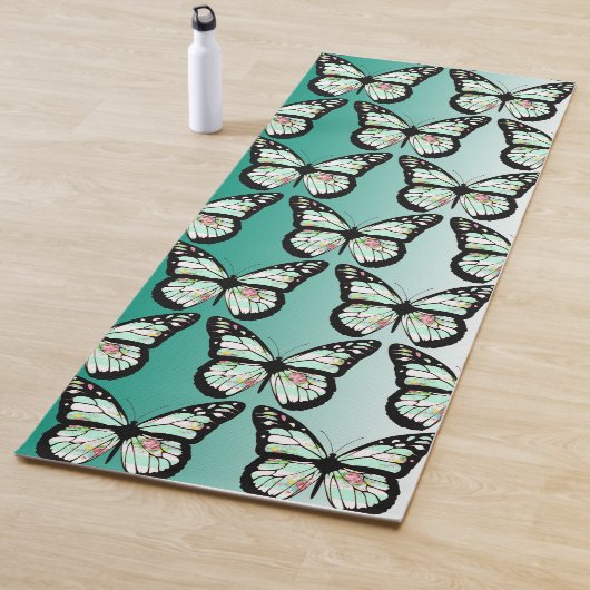 Blauwgroen Butterfly Yoga Mat (In situ)