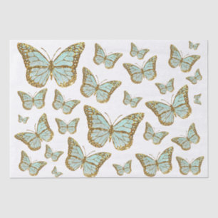 blauwgroen buttervliegpapier tissuepapier