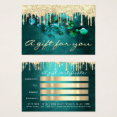 Blauwgroen Cadeaubonnen drijft Eyelash Makeup Hair Visitekaartje (Voorkant /achterkant)
