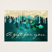 Blauwgroen Cadeaubonnen drijft Eyelash Makeup Hair Visitekaartje (Voorkant)