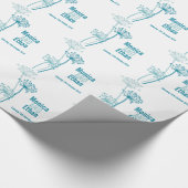 Blauwgroen cadeaupapier voor  bruiloft (Hoek)