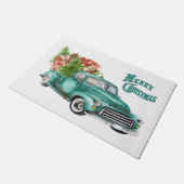  Blauwgroen Cadeaus kerstboom met vrachtwagen Deurmat (Schuin)