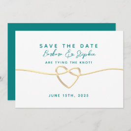 Blauwgroen Calligrafie Weddenschap Save The Date