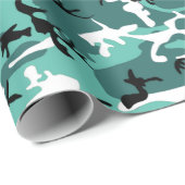 Blauwgroen Camo Cadeaupapier (Rol Hoek)