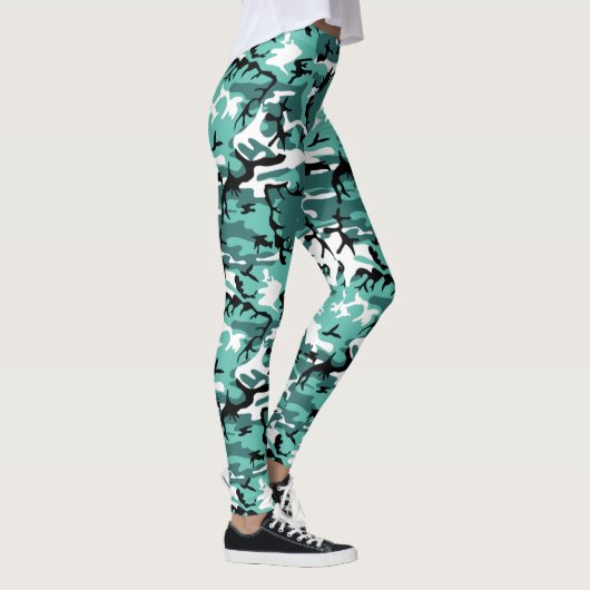 Blauwgroen Camo Leggings (Rechts)