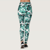 Blauwgroen Camo Leggings (Achterkant)