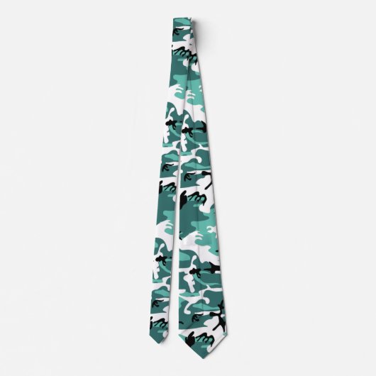 Blauwgroen Camo Stropdas (Achterkant)