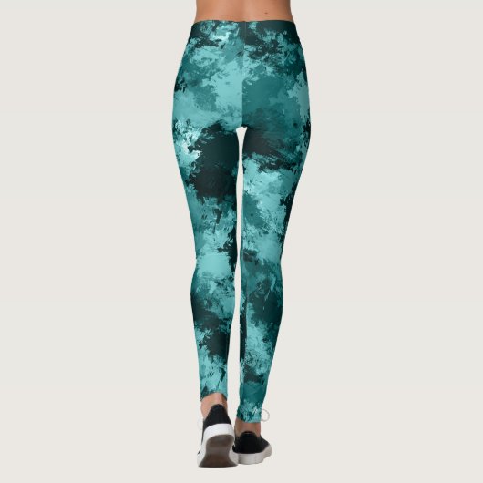 Blauwgroen Camouflage Leggings (Achterkant)