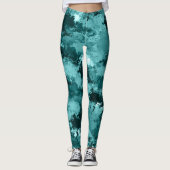 Blauwgroen Camouflage Leggings (Voorkant)