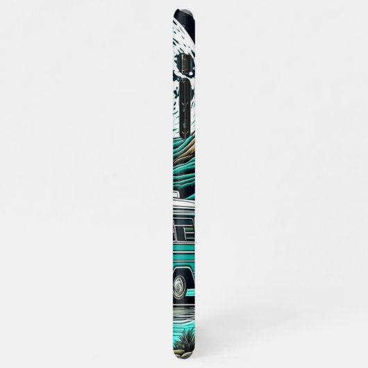  Blauwgroen camper in de bergen iPhone Hoesje (Linkerkant)