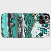  Blauwgroen camper in de bergen iPhone Hoesje (Achterkant horizontaal)