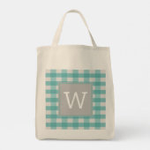 Blauwgroen Canvas tas van buffelspelmonogram (Achterkant)