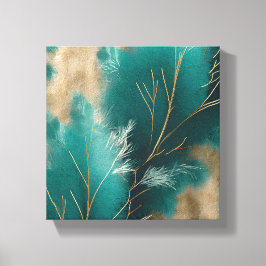 Blauwgroen canvasmuurkunst - Modern & Boho Gallery Canvas Afdruk