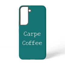 Blauwgroen Carpe Koffie Telefoon Case