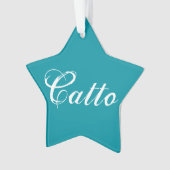 Blauwgroen "Catto" Star Ornament (voorkant)