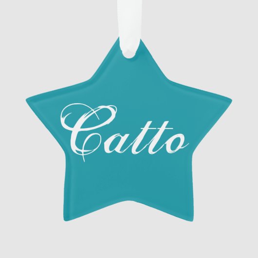 Blauwgroen "Catto" Star Ornament (voorkant)