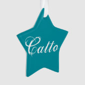 Blauwgroen "Catto" Star Ornament (voorkant)