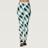 Blauwgroen Cello-patroon Leggings (Achterkant)