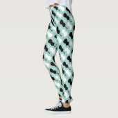 Blauwgroen Cello-patroon Leggings (Links)