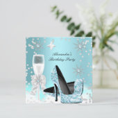 Blauwgroen Champagne-wedstrijd op hoog niveau Kaart (Staand voorkant)