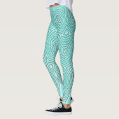 Blauwgroen chavron zigzag "Ratti_Creative_Arts" Le Leggings (Links)