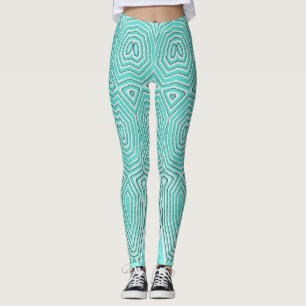 Blauwgroen chavron zigzag "Ratti_Creative_Arts" Le Leggings